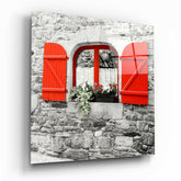 Red Window Glass Wall Art.